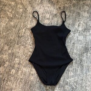 Aerie Black One Piece swimsuit with adjustable Spaghetti Straps - small